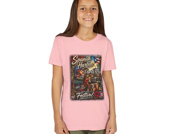 Camiseta juvenil del Festival Puertorriqueño de Spanish Harlem / Arte retro de la bandera de Puerto Rico