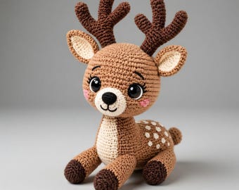 Rentier Häkelanleitung, PDF, Amigurumi Reh Puppe, Weihnachten Plüschtier Anleitung (Digitaler Download)