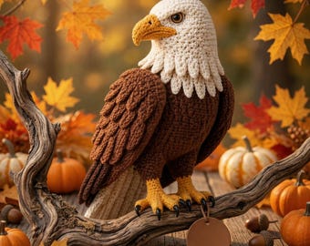 Realistische Weißkopfseeadler Häkelanleitung | PDF-Anleitung: Amigurumi Waldvogel