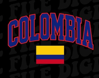 Colombia National Flag PNG, Proud Colombian PNG, Colombia Pride Shirt Design, Yellow Blue Red Flag Digital Download