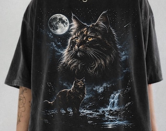 Tortoiseshell Cat Howling at Moon PNG, 90s Retro Cat PNG, Vintage Sunset Cat Design, Cat Lover Digital Download