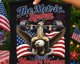 The Metric System Can't Measure Freedom PNG, Patriotic Eagle USA Flag PNG, Funny 4th of July America Design, Digital Download
