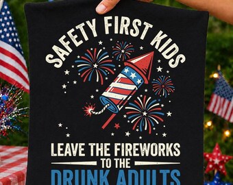 Drôle de sécurité d'abord ivre adultes feux d'artifice PNG, 4 juillet PNG patriotique, fête de la fête de l'indépendance téléchargement numérique