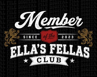 Vintage Member of Ella Fella Club Western File Digital Printable, Retro Texas Mascot PNG, Country Concert Shirt Design
