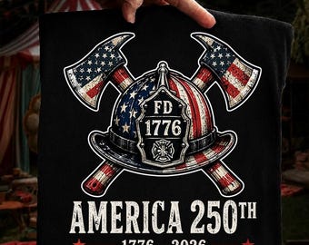 250 Jahre Amerika Feuerwehrmann PNG, USA Flagge 1776–2026 PNG, Amerika 250 Vaterländischen Feuerwehrmann Design, digitaler Download