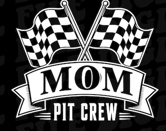 Mom Pit Crew PNG, Race Car Party PNG, Checkered Flag Mom PNG, Racing Team Graphic Tank Top Design Digital Download