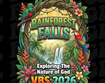 Rainforest Falls VBS 2026 PNG, Exploring Nature of God Design (Digital Download)