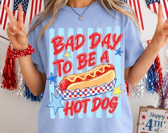 Bad Day, um ein Hot Dog Png zu sein, vierter Juli Png, 4. Juli Png, Sommer Bbq Png, Retro Hot Dog Png, gestreifter Vaterländischer Png, lustiger Hot Dog