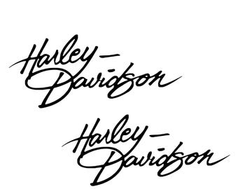 Motorcycle cursive letters custom Decals #2 Pieces 7.87”x3.14” Vinyl Decal.