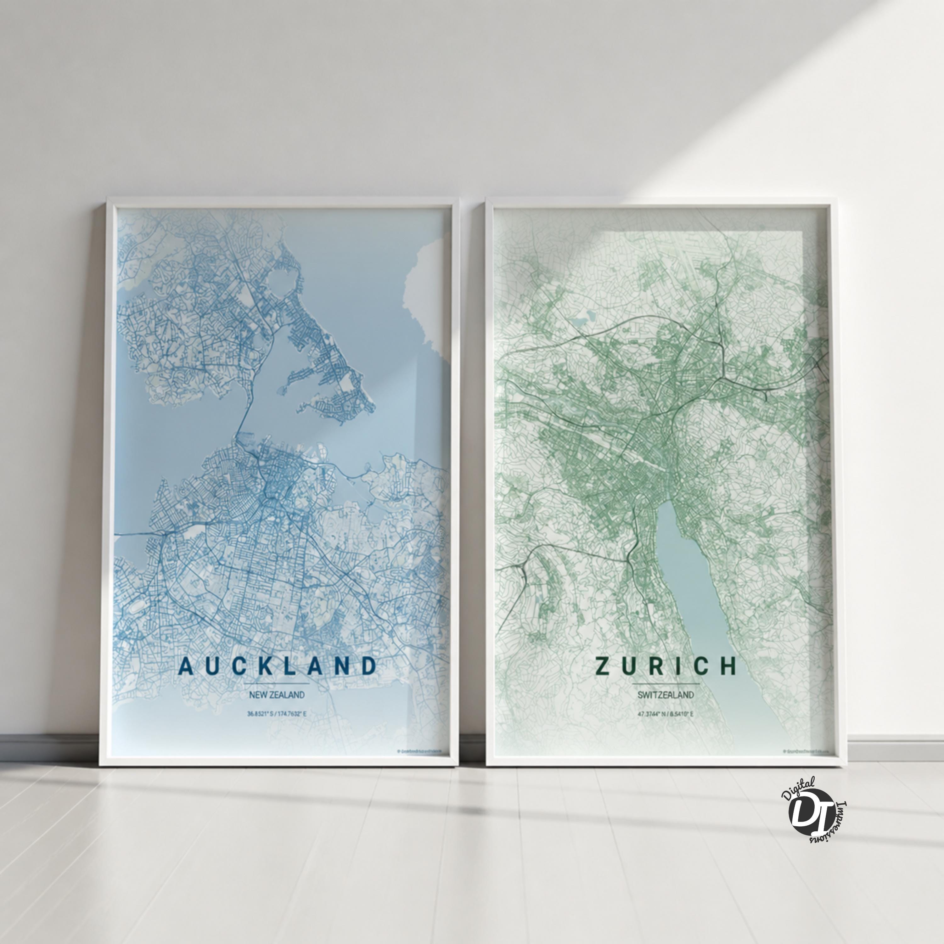Detailed Urban Personalized Map Poster, Custom City Map Print, Physical ...