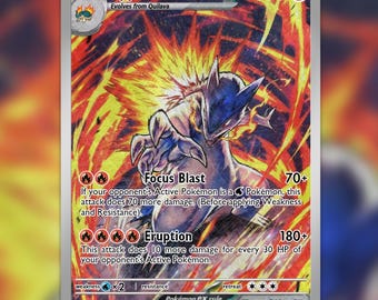 Carta proxy de arte completo de Typhlosion – Arte de fan hecho a mano