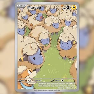 Mareep Full Art Proxy Card – Handgjord fankonst