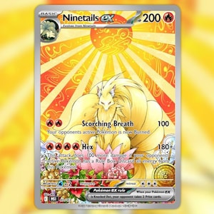 golden ninetales pokemon card - ex 186/165 - Pokemon 151 - Full Art Ultra Rare scuffs or scratches Ninetales #199 Obsidian Flames -
