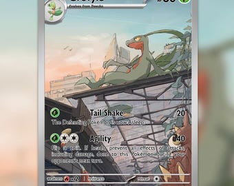 Carta proxy de Grovyle con arte completo – Arte de fan hecho a mano