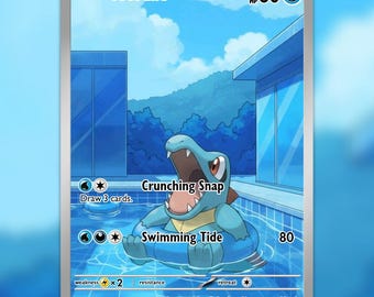 Carta proxy de Totodile con arte completo – Arte de fan hecho a mano