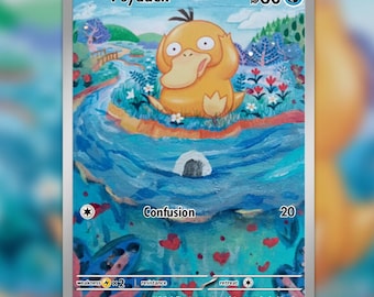 Carta proxy de Psyduck con arte completo – Arte de fan hecho a mano