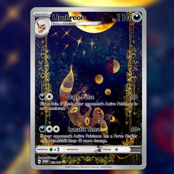 Umbreon Full Art Proxy Card – Handmade Fan Art
