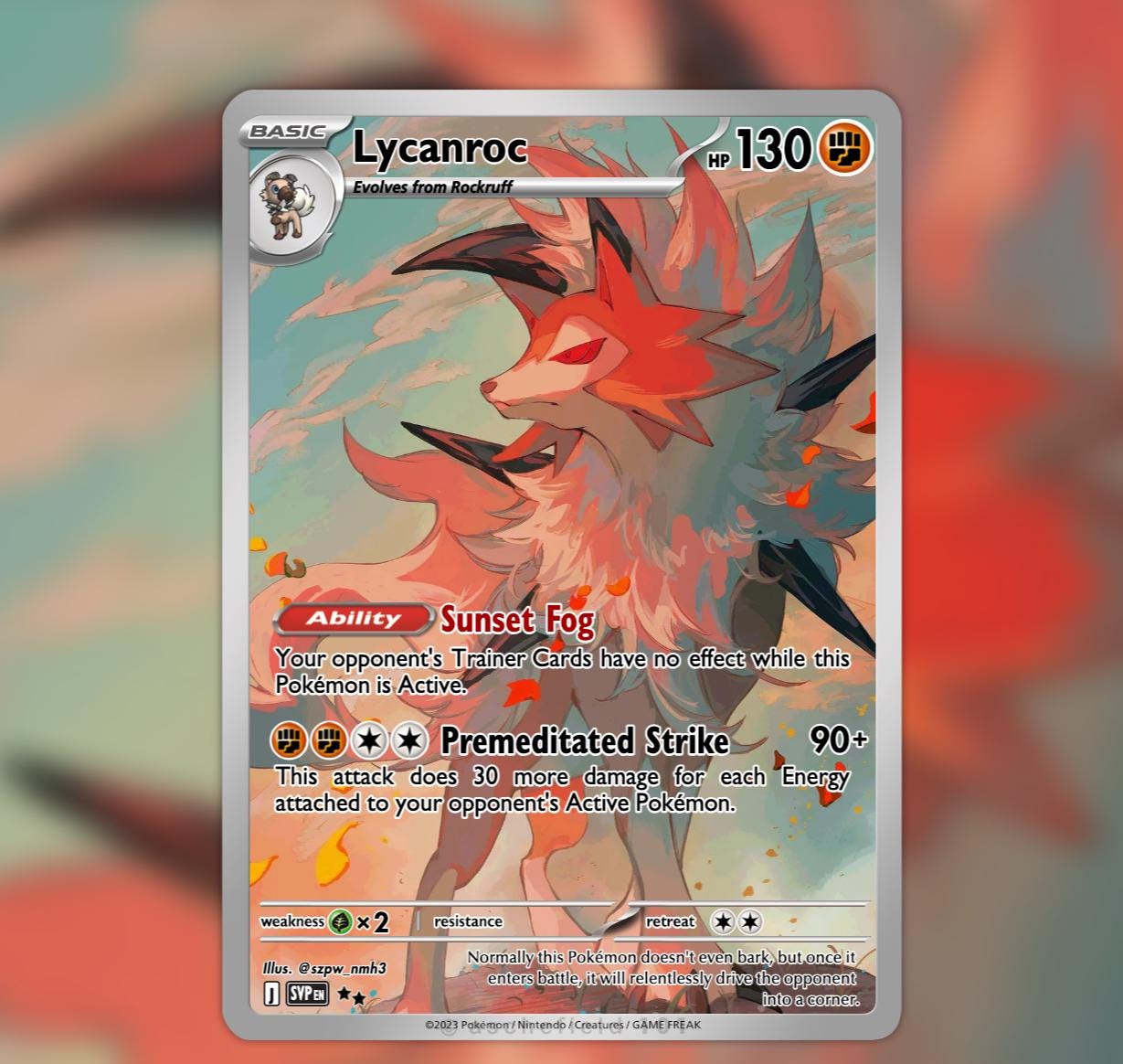 Lycanroc Card - Etsy Lycanroc Card - Etsy