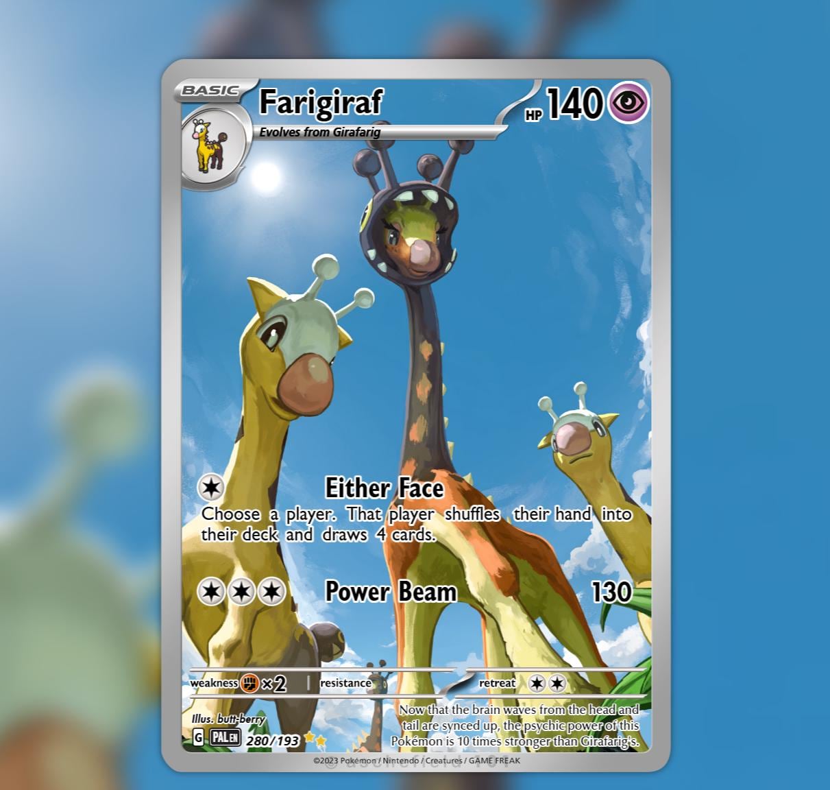 farigiraf pokemon card Farigiraf ex Ultra Rare Temporal Forces 108/162, NM Pokemon Card main image 0