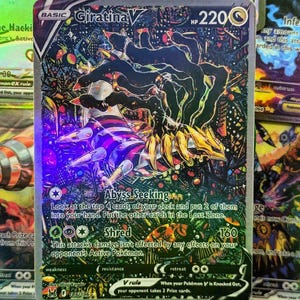 Giratina V handgjord tcg proxy fan art-kort fullständig konst Lost Origin-set