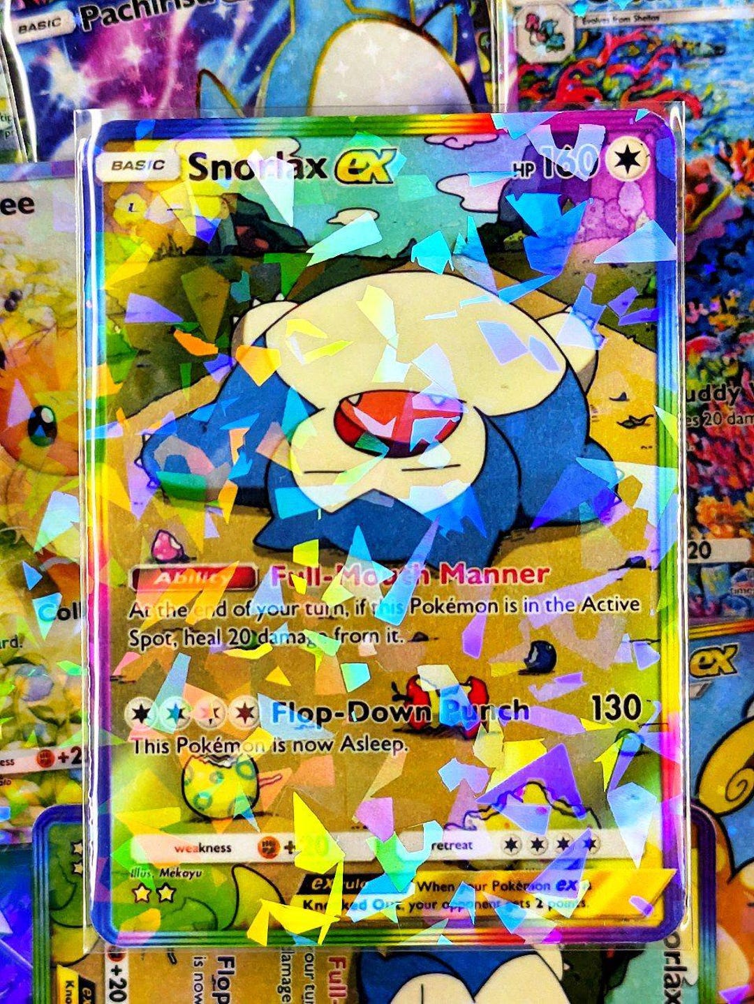 Snorlax EX Handmade Tcg Proxy Fan Art Card Full Art Eevee Grove Set - Etsy