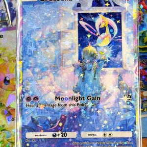 Cresselia handgjord tcg proxy fan art-kort fullständig konst Space Time Smackdown-set
