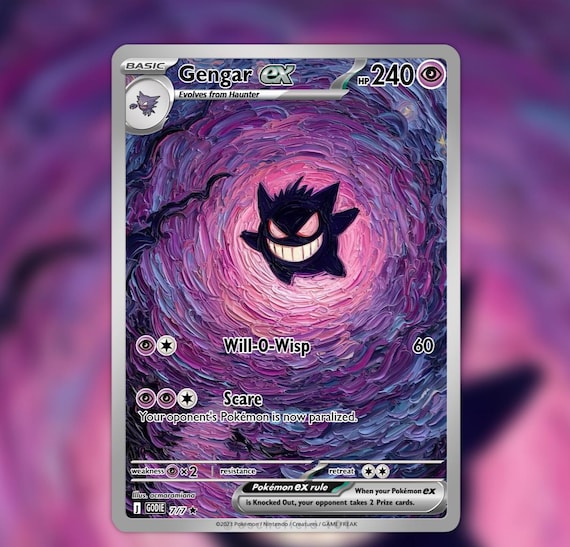 Gengar Full Art Proxy Card – Handmade Fan Art