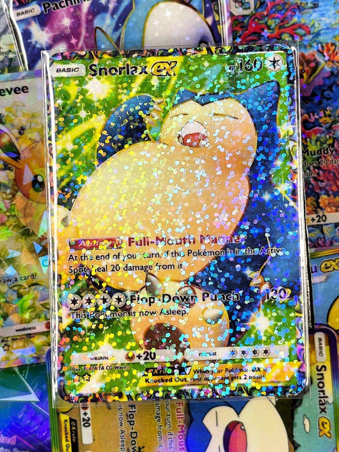 Snorlax EX Handmade Tcg Proxy Fan Art Card Full Art Eevee Grove Set - Etsy