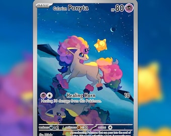Tarjeta proxy de Ponyta Full Art – Arte de fan hecho a mano