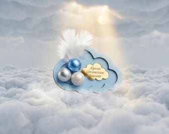 Personalisierte blaue Wolke Favor, Name Baby Shower Jungen, Taufe, Geburtstag, Neugeborenen Andenken
