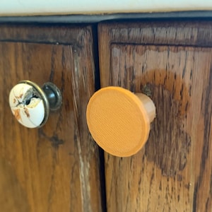 Handcrafted Cabinet Knob – Modern Round – Kitchen Drawer Pull – Replacement Hardware – Wood Tone – Custom Color