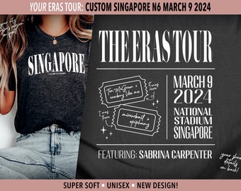 Singapur Taylors Version | Singapur N6 9. März | Eras Tour City Unisex Shirt | Überraschungslieder | Swiftie-Geschenk | Konzert-Merch