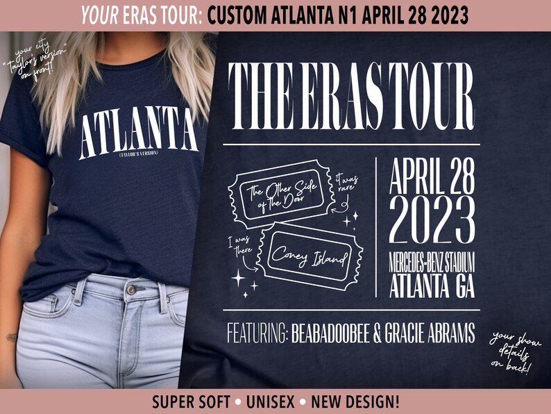 Atlanta Taylor's Version Atlanta N1 April 28 Eras Tour City Unisex Shirt Surprise Songs Swiftie Gift Concert Merch image 1