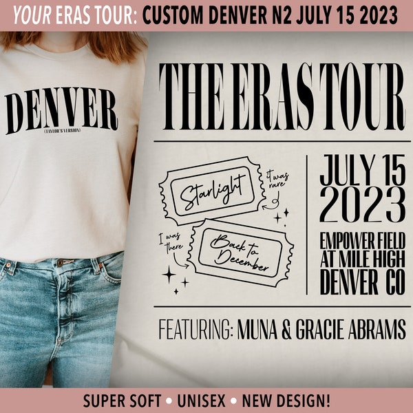 Denver Taylor's Version | Denver N2 July 15 | Eras Tour City Unisex Shirt | Surprise Songs | Swiftie Gift | Concert Merch