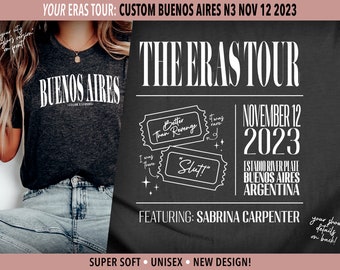 Buenos Aires Taylor's Version | Buenos Aires N3 Nov 12 | Eras Tour City Unisex Shirt | Surprise Songs | Swiftie Gift | Concert Merch