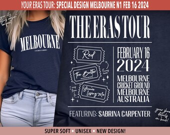 Melbourne Taylor's Version | Melbourne N1 February 16 | Eras Tour City Unisex Shirt | Surprise Songs | Swiftie Gift | Concert Merch