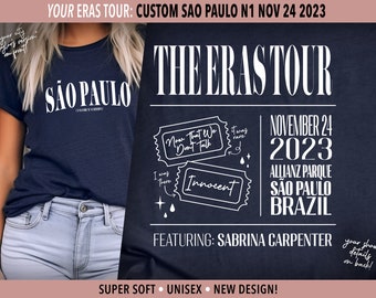 Sao Paulo Taylor's Version | Sao Paulo N1 Nov 24 | Eras Tour City Unisex Shirt | Surprise Songs | Swiftie Gift | Concert Merch