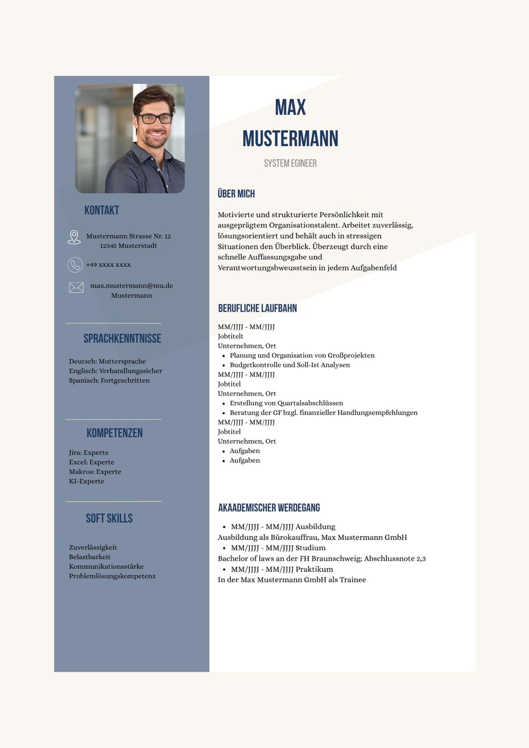 Modern CV / Job Search 2026 / Canva Link / Editable / Modern German CV ...