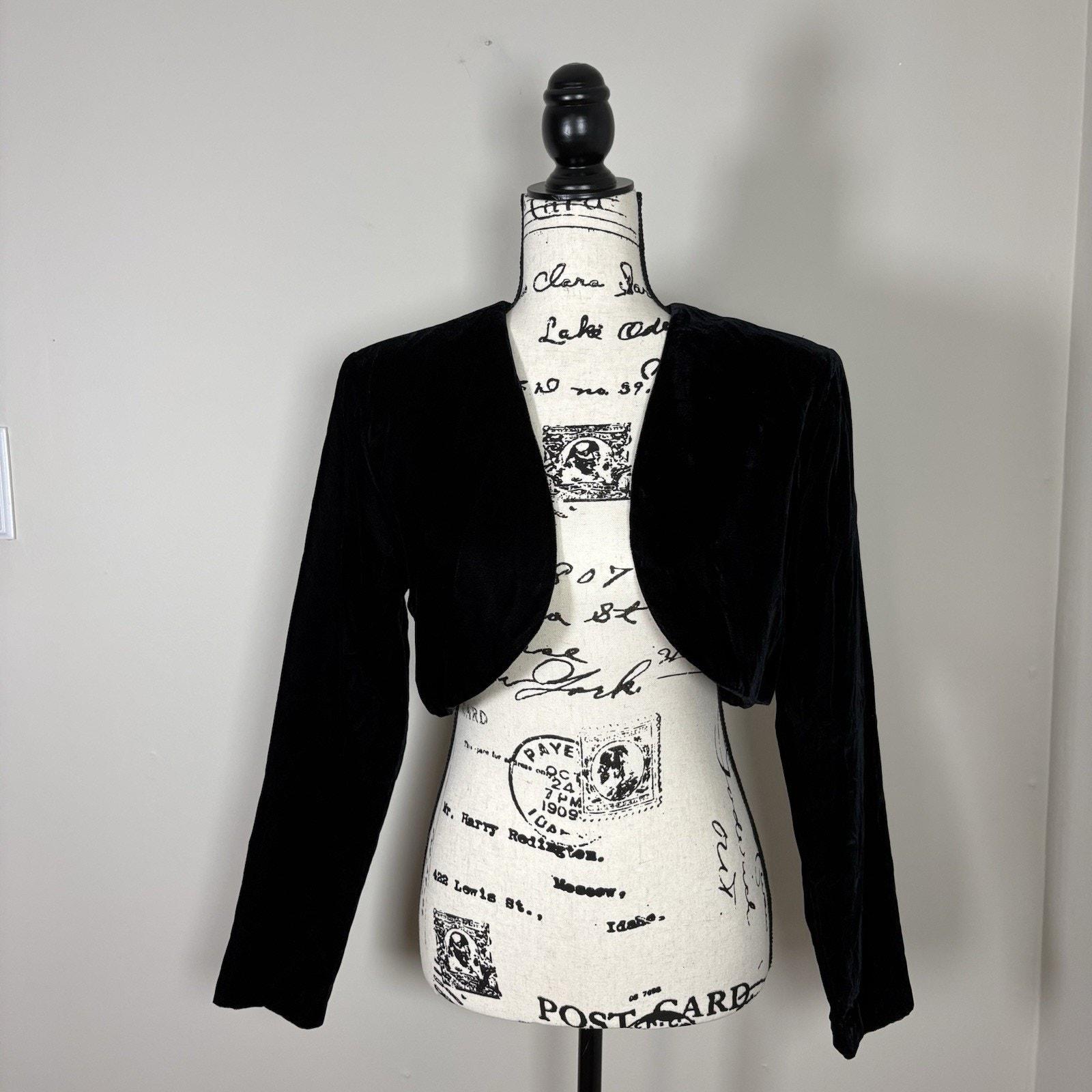 Black Velvet Bolero Jacket - Etsy Black Velvet Bolero Jacket - Etsy