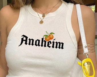 Anaheim Tank Top, Orange Graphic Tank, California City Top, Aesthetic Women Tank, Gift for Her