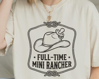 Full Time Mini Rancher Baby Onesie, Western Baby Comfort Colors® Shirt, Cowboy Toddler Tee, Ranch Baby Gift