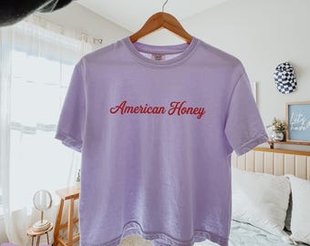 Comfort Colors American Honey Boxy Tee, Patriotic T-Shirt, Fourth of July Shirt Usa 250th Years Crop Top