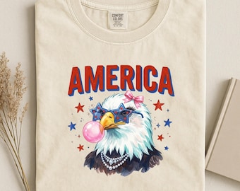 Coquette Bald Eagle Comfort Colors  Shirt, Funny 4th of July Tee, America Patriotic Shirt, Independence Day Shirt, 250th Anniversary