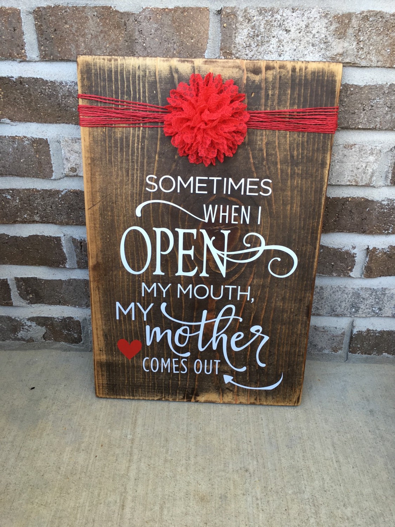 Rustic Mother's Day sometimes When I Open My Mouth Etsy