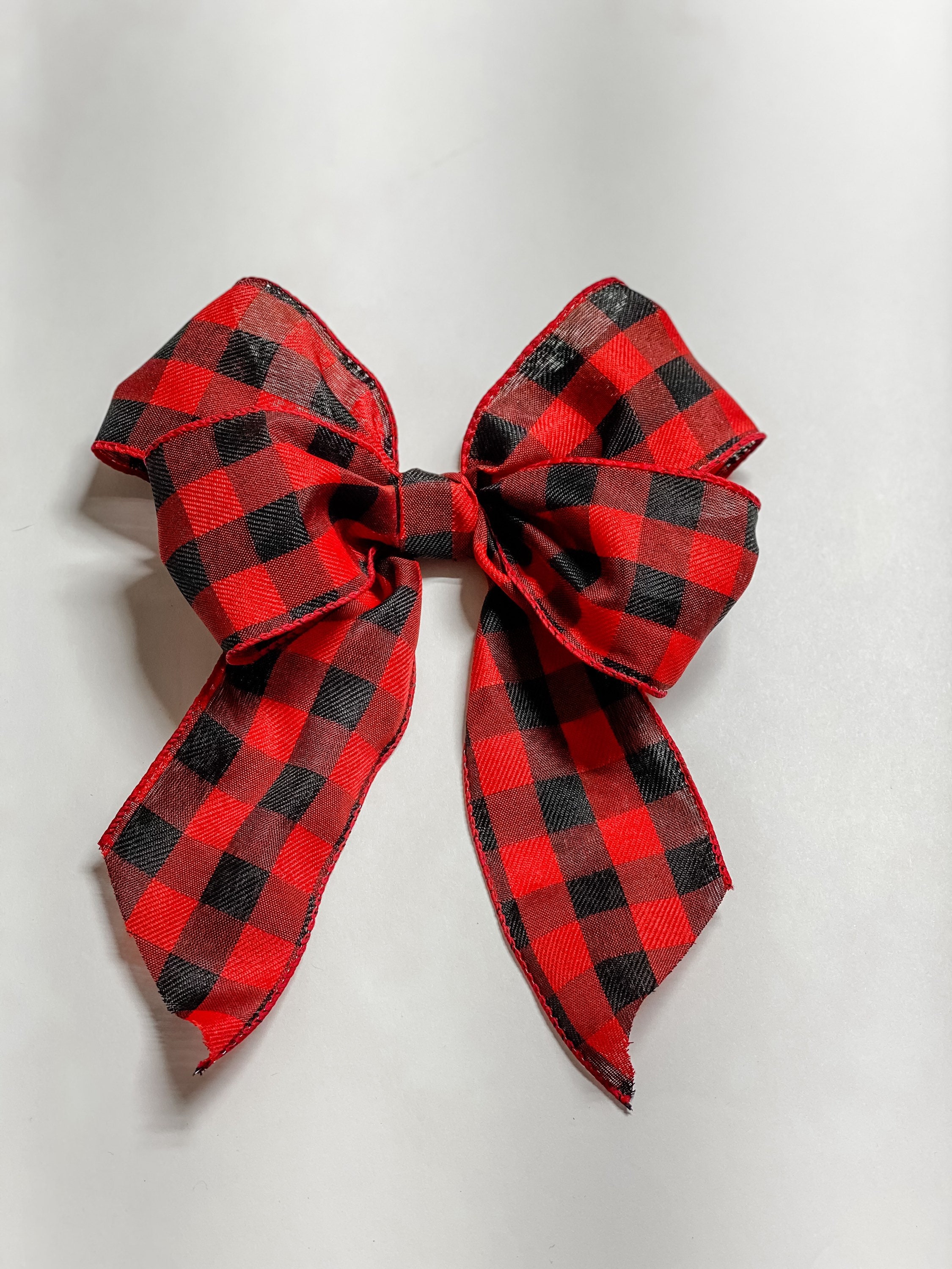 or Österreich Bow Gift - Plaid Signs Buffalo Add Etsy or for On Red / Wreaths Present Loop Double Black for Bow