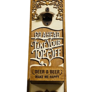 Take Your Top Off | Layered Wooden | Man Cave | Pool  | Personalized Bottle Opener Sign | Gift for Him | Dad | Father’s Day