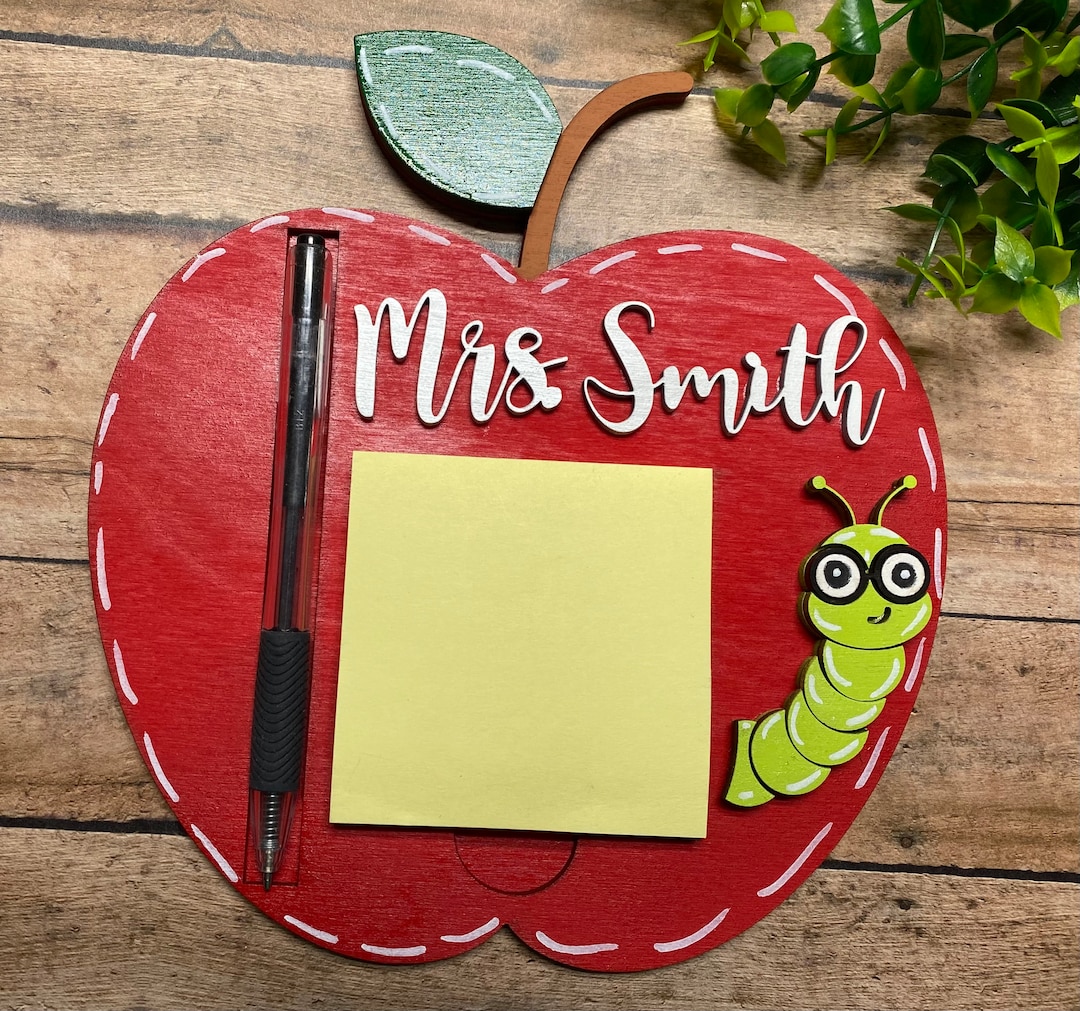 Apple Post It / Pen Holder Teacher Gift Present Teacher Appreciation Etsy
