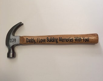 Daddy I Love Building Memories With You | Engraved  Decorative Hammer | Fathers Father's Day Gift | Present for Dad