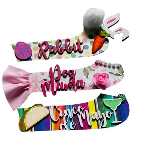 Add on Outfits for Dachshund Doxie - Corgi - Mothers Day - Cinco de Mayo - Easter Bunny - Wooden Shiplap Door Hanger / Wreath / Sign