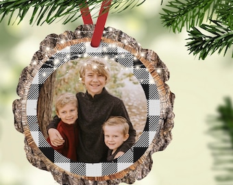 Personalized - Photo Wood Slice  - Christmas Tree - Ornament